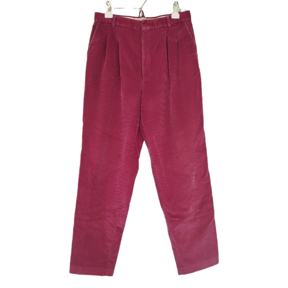 Rare Vintage American Eagle Pink Corduroy Women's Pleated Pants size 12